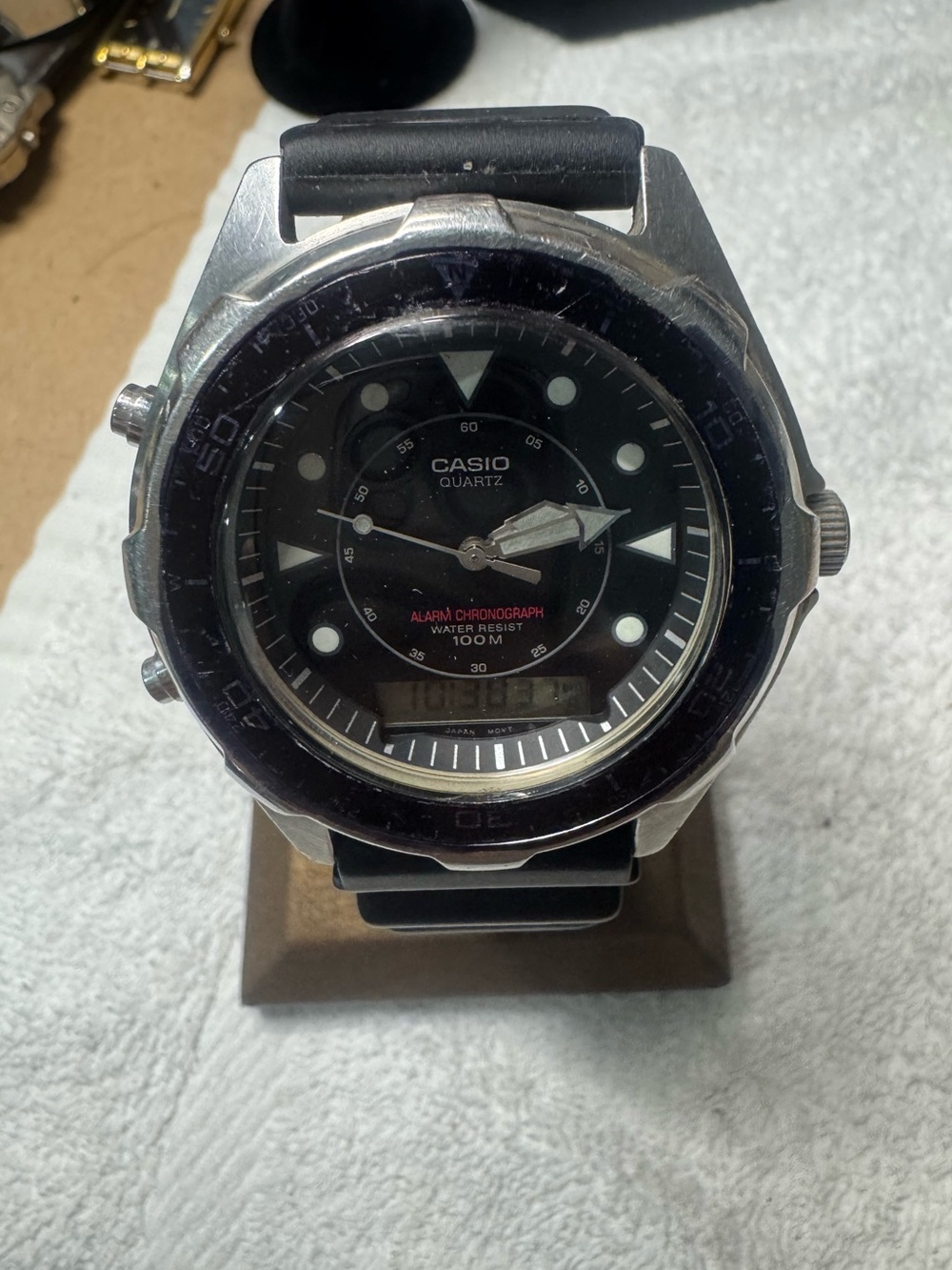 Casio Black Dial Silver Tone Sport Watch